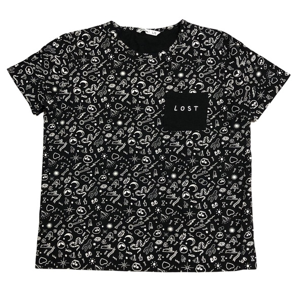 Black tee AOP Mystical Alien 👽 Snake Magic LOST Skull t-shirt Moon 🧿 Evil Eye - Picture 1 of 8